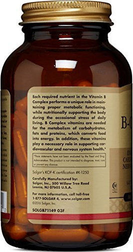 Solgar B-Complex "100" Vitamin für Energie, Stärkung des Immunsystems & das Nervensystem 100 veg. Kappen