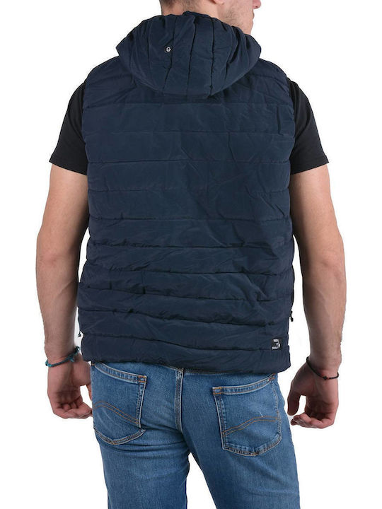 Geacă Fără Mâneci De Iarnă Puffer Albastru Marin
