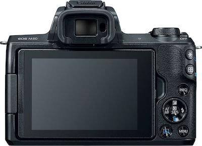 Canon EOS M50 Mirrorless Camera Crop Frame Kit (EF-M 15-45mm F3.5-6.3 IS STM) Black
