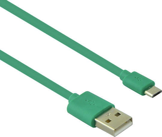 Lamtech Regular USB 2.0 to micro USB Cable Πράσινο 1m (LAM445189)