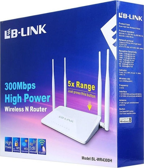 LB-Link BL-WR4300H Ασύρματο Router Wi‑Fi 4 με 4 Θύρες