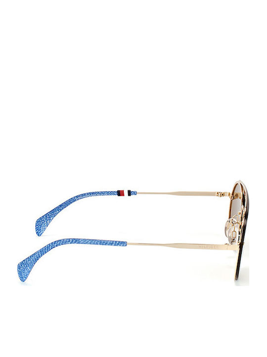 Tommy Hilfiger Men's Sunglasses with Gold Metal Frame and Brown Lens 762753234-933