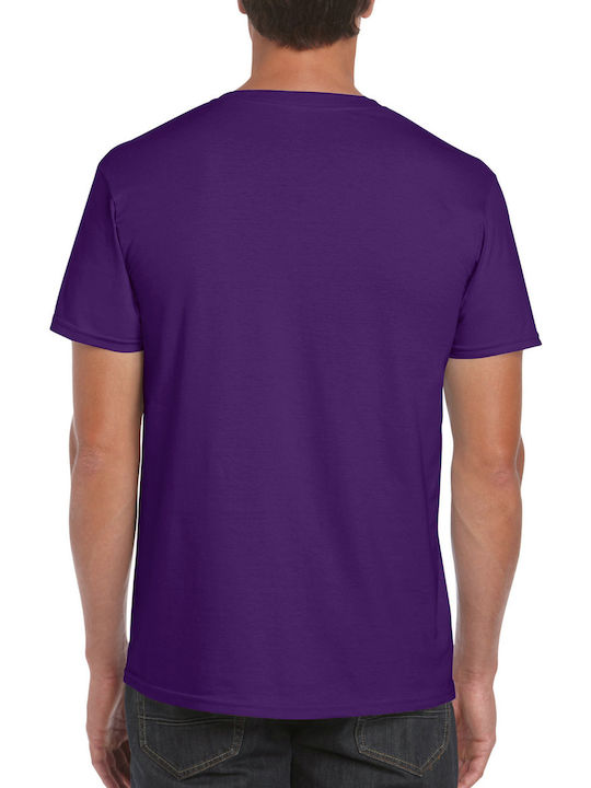 Gildan Softstyle 64000 Ανδρικό Διαφημιστικό T-shirt Κοντομάνικο σε Μωβ Χρώμα