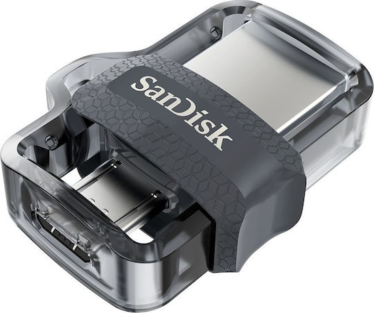 Sandisk Ultra Dual Drive M3.0 256GB USB 3.0 Stick με σύνδεση USB-A & micro USB-B Μαύρο
