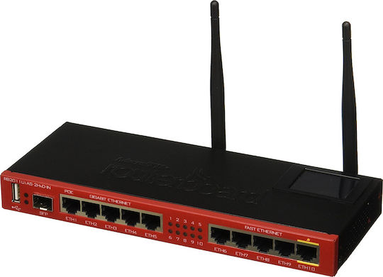 MikroTik RB2011UiAS-2HnD-IN Ασύρματο Router Wi‑Fi 4 με 10 Θύρες