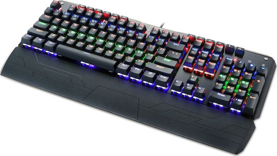 Redragon K555-BK Indrah Гейминг Инженеринг Клавиатура с Сини по поръчка Превключватели и RGB Осветление Английски (САЩ)