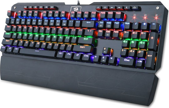 Redragon K555-BK Indrah Гейминг Инженеринг Клавиатура с Сини по поръчка Превключватели и RGB Осветление Английски (САЩ)