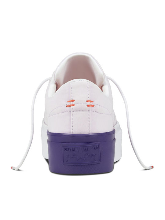 One Star Tri-Block Flatforms Sneakers Barely Grape / Rush Coral / White