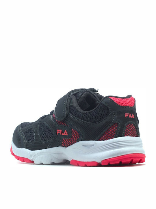 Memory Franco Kids Sports Shoes Running with Hoop & Loop Closure Black