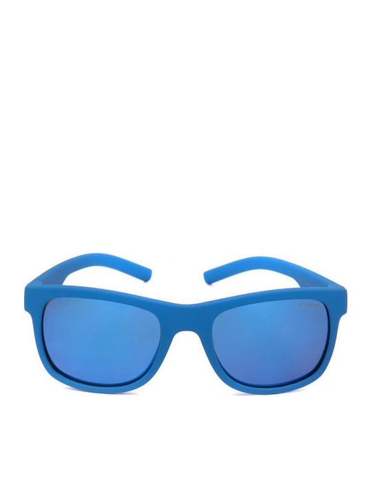 Polaroid Unbreakable Square Kids Sunglasses with Polarized Mirror Blue Lens