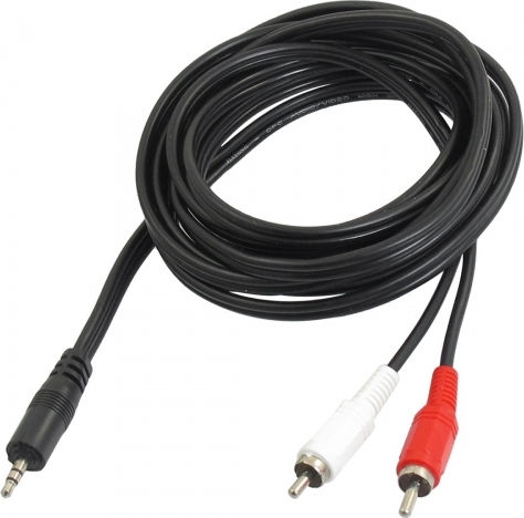 De Tech 3.5mm male - RCA male Cable Black 3m (18074)