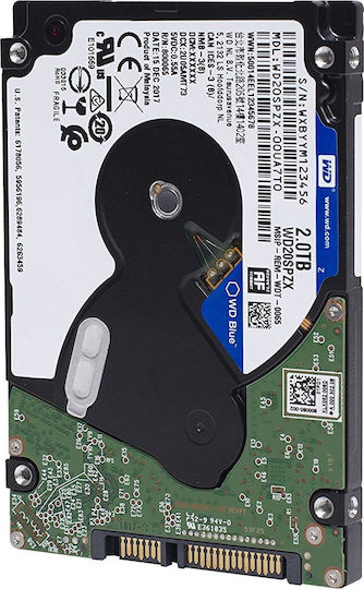 Western Digital Blue 2TB HDD Σκληρός Δίσκος 2.5" SATA III 5400rpm με 128MB Cache για PS4 / Laptop / Desktop WD20SPZX