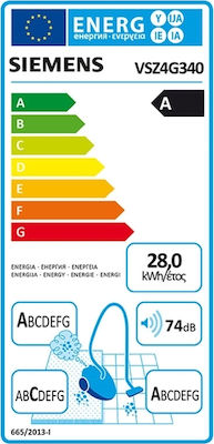 Siemens VSZ4G340 Ηλεκτρική Σκούπα 600W με Σακούλα 3.5lt Μπλε