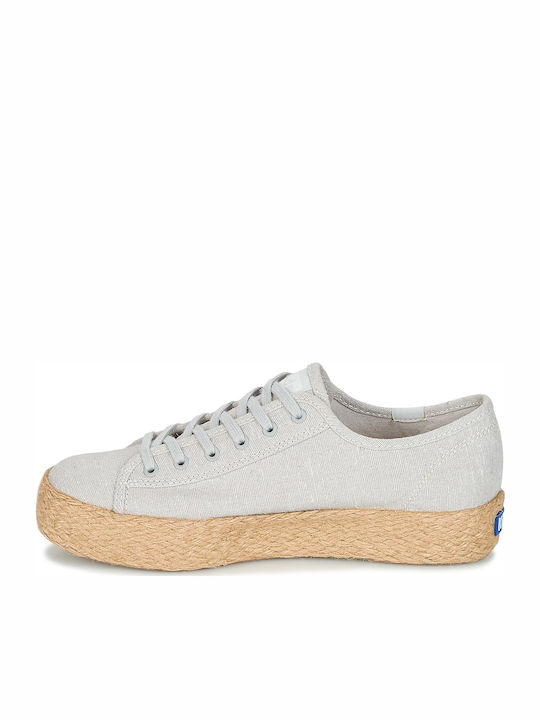 Triple Kick Jute Damen Flatforms Sneakers Gray