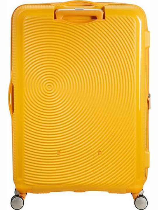 American Tourister Soundbox Spinner 4 Large Hard Yellow Suitcase With 4 Wheels Height 77cm