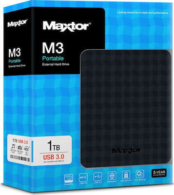 Maxtor M3 Portable USB 3.0 Външен HDD 1TB 2.5" Черен
