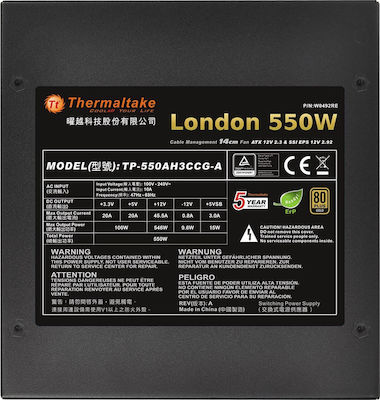 Thermaltake Toughpower London 550W 550W Sursă de alimentare Semi-modular 80 Plus Gold