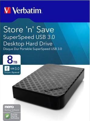 Verbatim Store 'n' Save USB 3.0 External 3.5" HDD 8TB