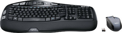 Logitech Comfort Wave MK570 Kabellos Tastatur & Maus Set Englisch US Schwarz