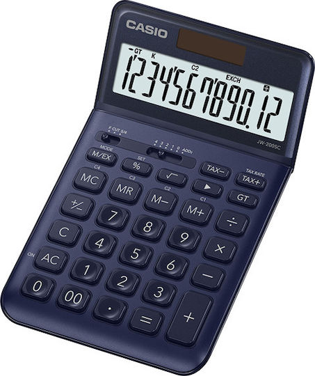 Casio JW-200SC Calculator Accounting 12 Digits in Blue Color 1pcs