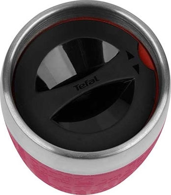 Tefal Travel Cup Glass Thermos Stainless Steel Pink 200ml with Mouthpiece K30823