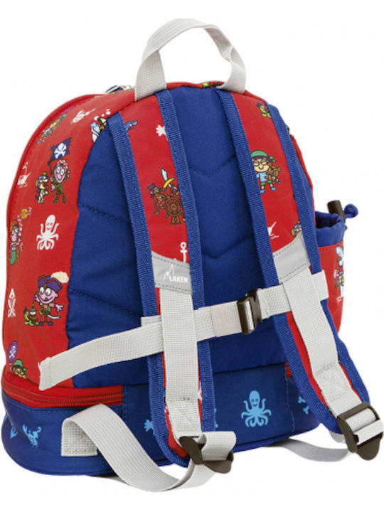 Laken Katuki Red with Insulated Area Piratikis Schulranzen Rucksack Kindergarten Rot