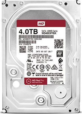 Western Digital Red Pro 4TB HDD Σκληρός Δίσκος 3.5" SATA III 7200rpm με 256MB Cache για NAS