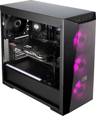 CoolerMaster Masterbox Lite 5 RGB Gaming Midi Tower Κουτί Υπολογιστή με Πλαϊνό Παράθυρο Μαύρο