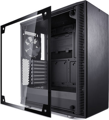 Fractal Design Define C Tempered Glass Midi Tower Κουτί Υπολογιστή με Πλαϊνό Παράθυρο Μαύρο