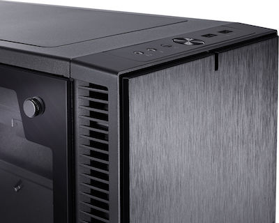 Fractal Design Define C Tempered Glass Midi Tower Κουτί Υπολογιστή με Πλαϊνό Παράθυρο Μαύρο