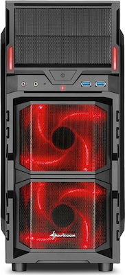 Sharkoon VG5-W Gaming Midi-Turm Computergehäuse Rot