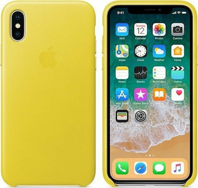 Apple Leather Case Coperta din spate Piele Galben (iPhone X / XS) MRGJ2ZM/A