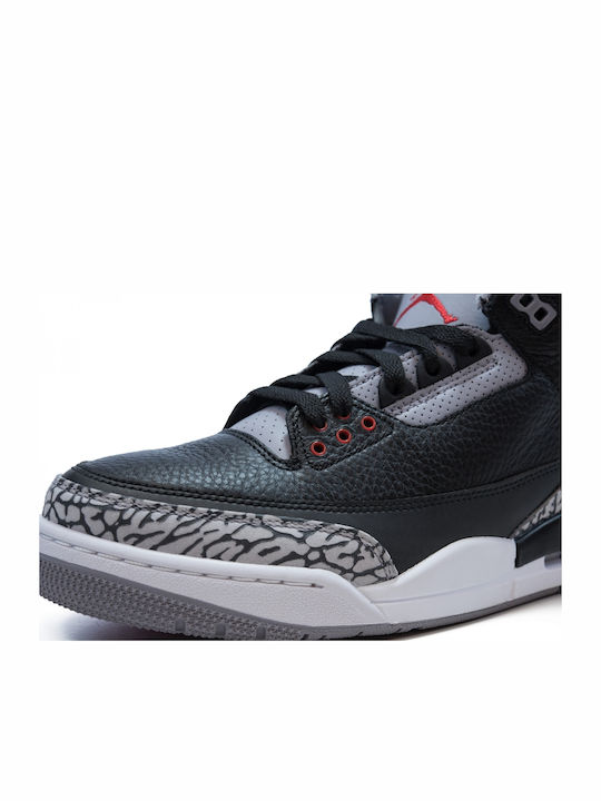 Air  3 Retro OG Boots Black / Fire Red / Cement Grey / White