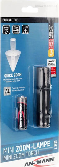 Ansmann Flashlight LED with Maximum Brightness 60lm Torch Future T50F Black
