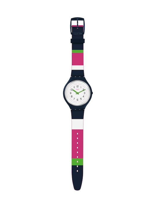 Swatch Skinfunky Watch with Blue Rubber Strap