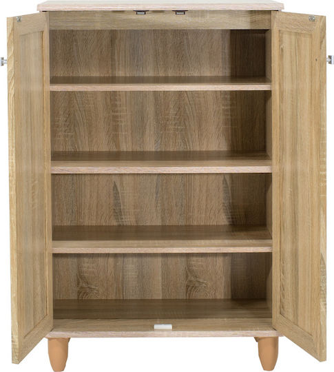 Santo Wooden Shoe Organizer with 4 Shelves Beige 60x34.5x91.5cm