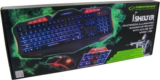 Esperanza Shelter Set Gaming Tastatură & Mouse (Engleză US)