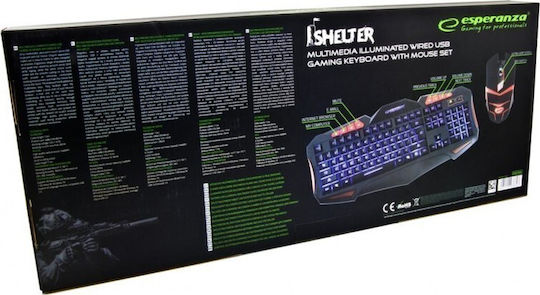 Esperanza Shelter Set Gaming Tastatură & Mouse (Engleză US)