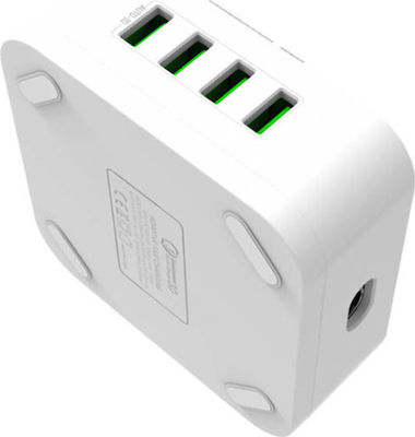 Ldnio Βάση Φόρτισης με 8 Θύρες USB-A 50W Quick Charge 3.0 σε Λευκό χρώμα (A8101)