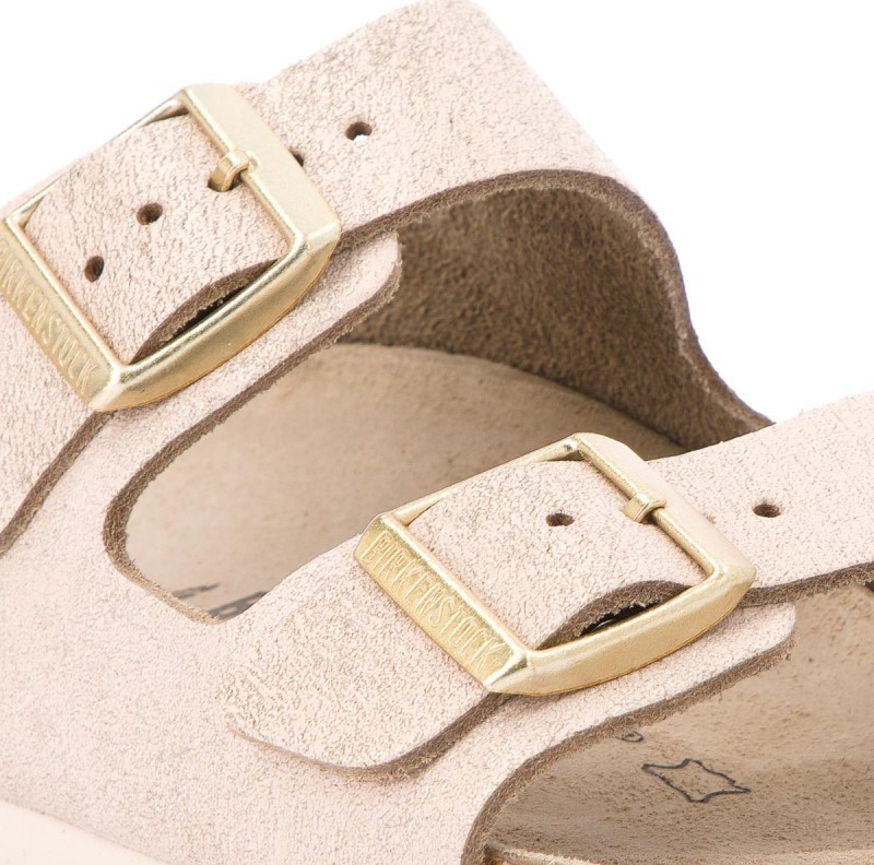 rose gold suede birkenstocks