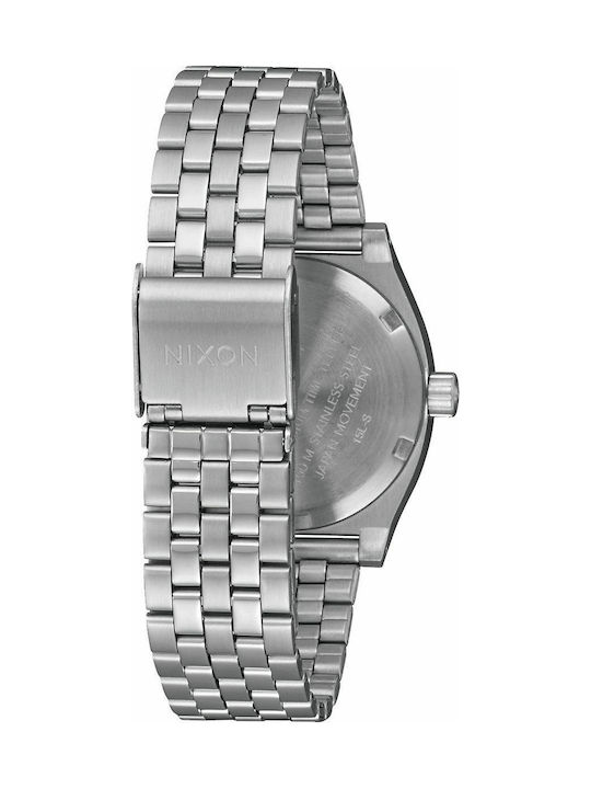 Nixon Γυναικείο Ρολόι 31mm Μπαταρίας με Ασημί Μεταλλικό Μπρασελέ