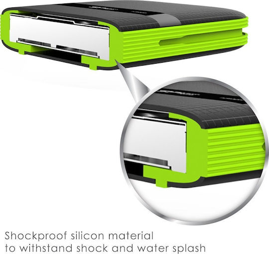 Silicon Power Armor A60 USB 3.1 External 2.5" HDD 4TB Black / Green