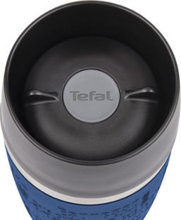 Tefal Travel Mug Glass Thermos Stainless Steel 360ml Blue with Mouthpiece