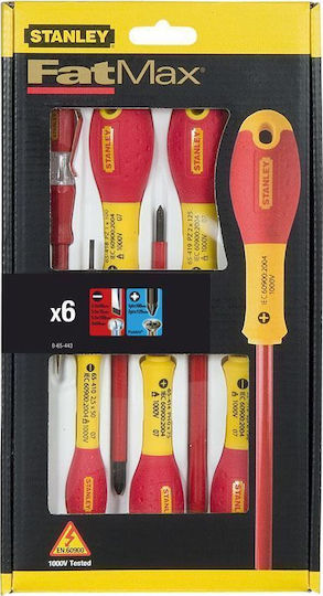 Stanley Σετ 6 Κατσαβίδια Ηλεκτρολόγου VDE 1000V Fatmax