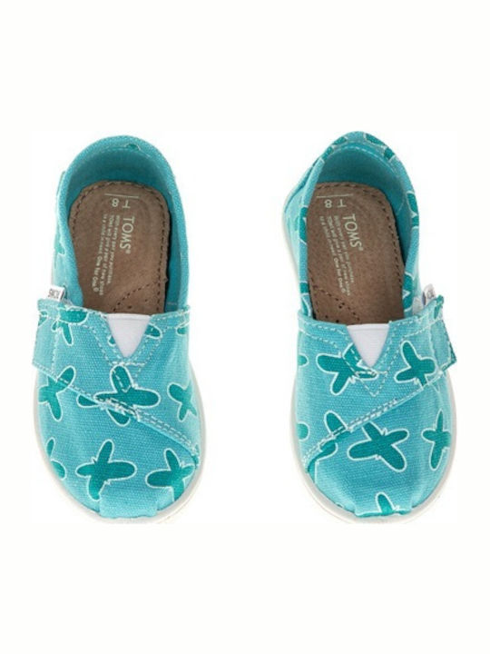 Kids Espradrilles with Hoop & Loop Closure Turquoise Espadrilles