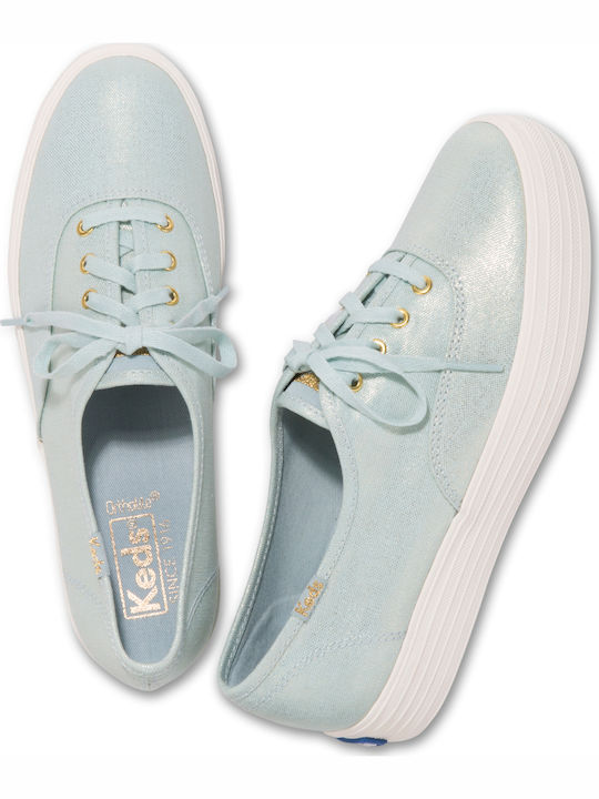 Triple Metallic Γυναικεία Flatforms Sneakers Γαλάζια
