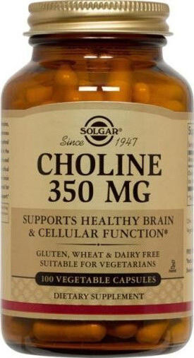 Solgar Choline 350mg Ειδικό Συμπλήρωμα Διατροφής 100 φυτικές κάψουλες