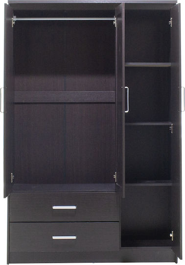 Olympus Wenge Τρίφυλλη Ντουλάπα με Καθρέπτη 120x57x183cm Olympus Wenge Τρίφυλλη Ντουλάπα με Καθρέπτη 120x57x183cm