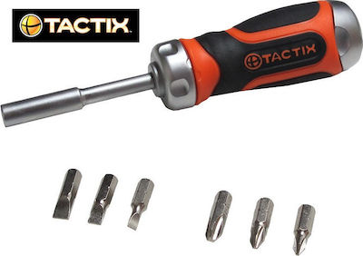 Tactix Screwdriver Ratchet with 7 Magnetic Interchangeable Tips