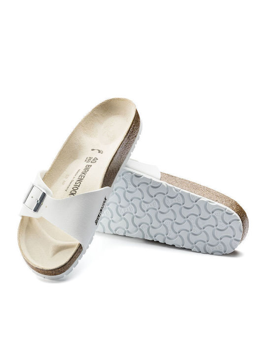 Madrid Birko-Flor Women's Anatomic Sandals White Narrow Fit